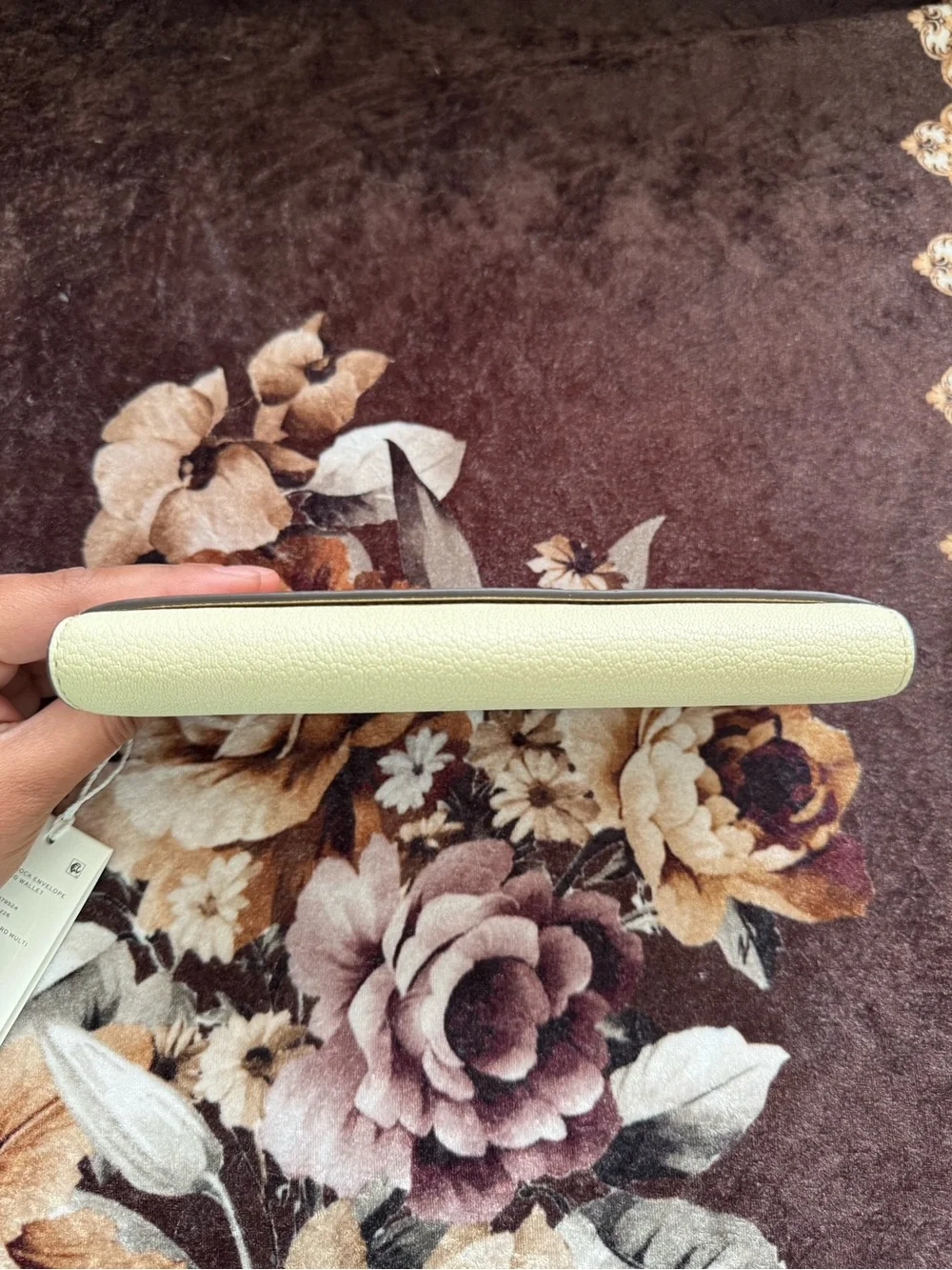 TORY BURCH Soft Custard Multi Color-Block Envelope Snap Closure Long Wallet NWT